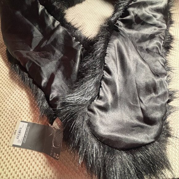 Worthington Faux Fur Wrap Scarf – Black – New With Tags - Picture 8 of 8